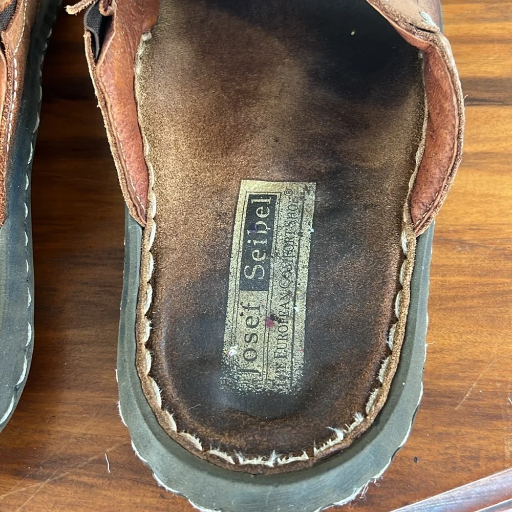 Josef Seibel Leather Slides Size 44